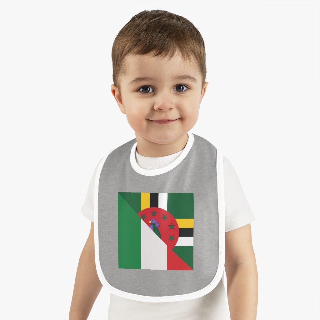 Dominican Italian Flag Baby Bib | Half Italy Dominica Newborn Bib