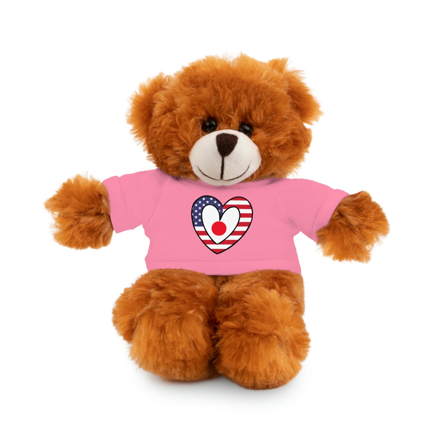 Japanese American Valentines Day Gift Stuffed Animal | Japan USA Flag Toy