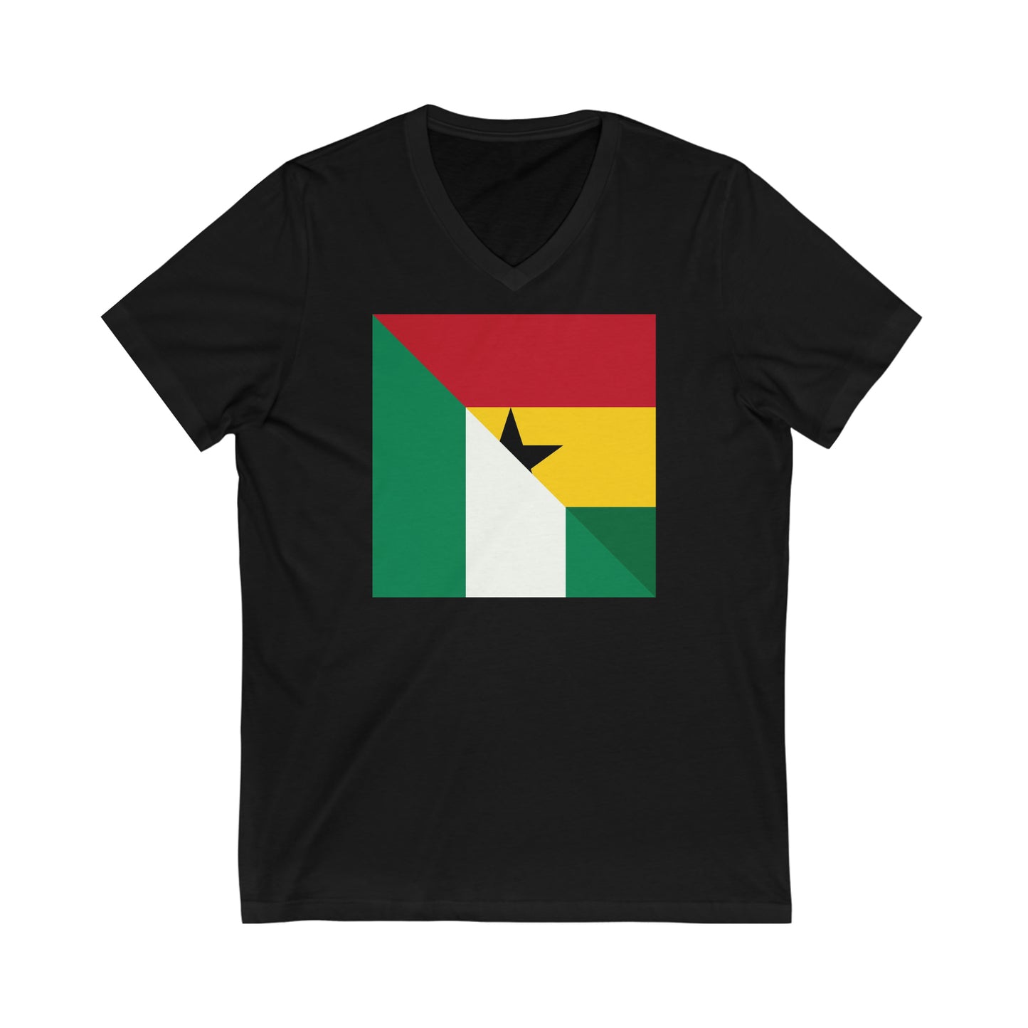 Nigerian Ghanaian Flag Nigeria Ghana Naija V-Neck T-Shirt | Unisex Vee Shirt