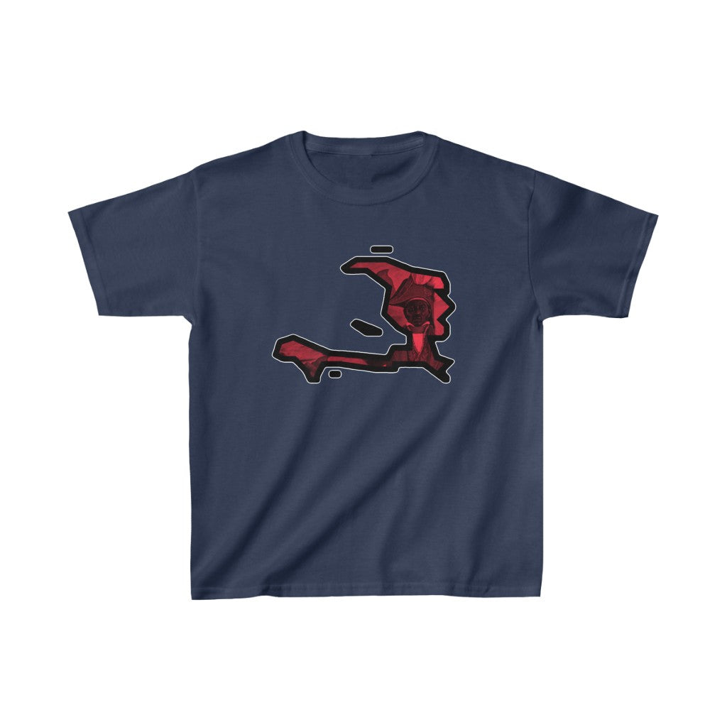 Kids Haiti Dessalines Island Red| Ayiti Haitian Art T-Shirt | Unisex Tee Shirt