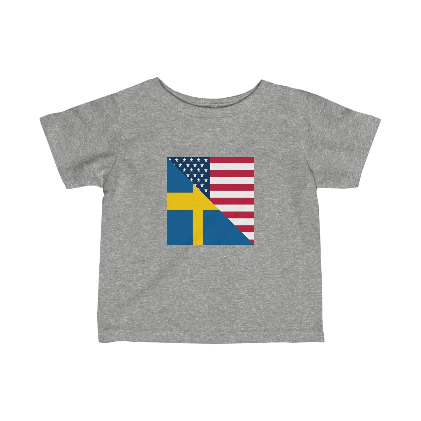 Infant Swedish American Flag Sweden USA Toddler Tee Shirt