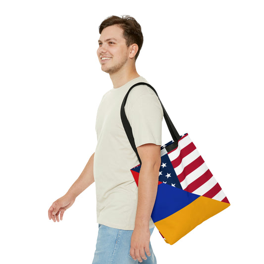 Armenian American Flag Armenia USA Tote Bag | Shoulder Bag