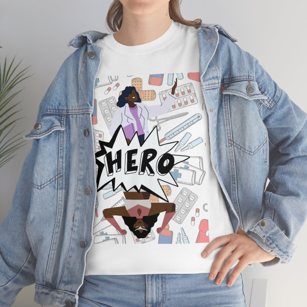 Hero Doctor Shirt | Unisex Black Woman Medical Practitioner Essential Worker T-Shirt