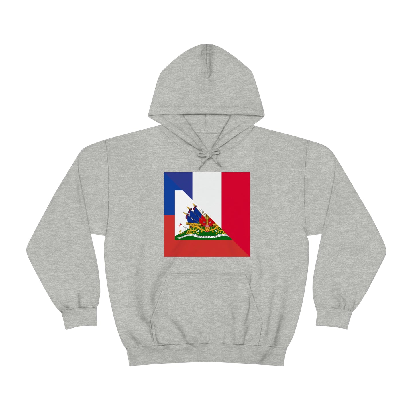 Haitian French Flag Half Haiti France Hoodie | Unisex Pullover Hooded Sweatshirt