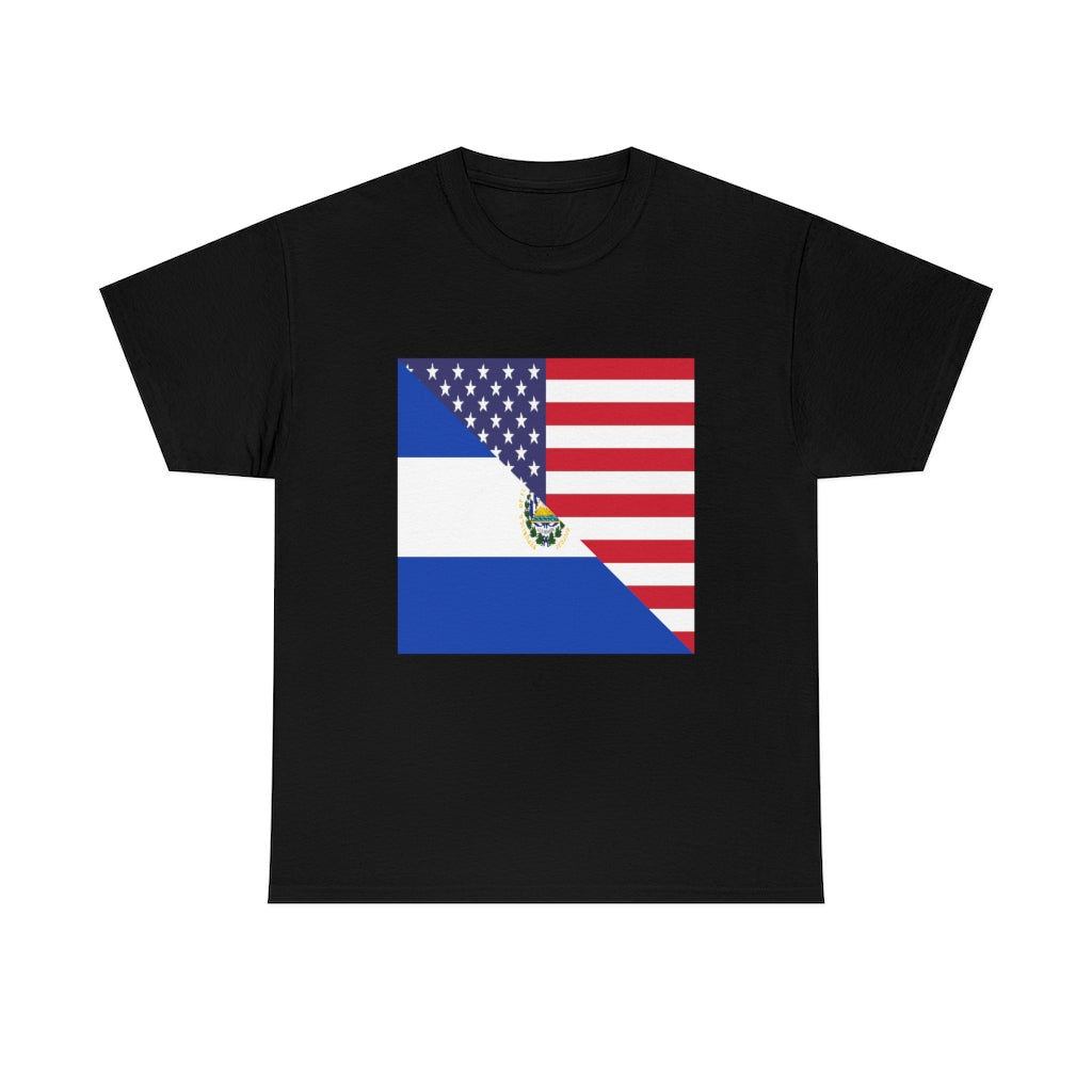 El Salvadorian American Flag Tee Shirt | Unisex El Salvador USA Tshirt