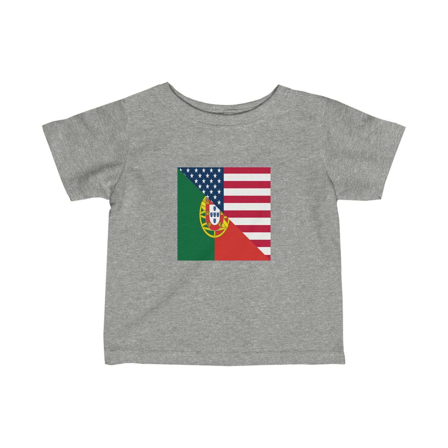 Infant Portugal American Flag Half Portuguese USA Toddler Tee Shirt