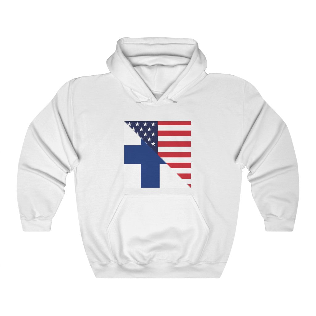 Finland American Flag Hoodie | Unisex Finnish Men Women Pullover