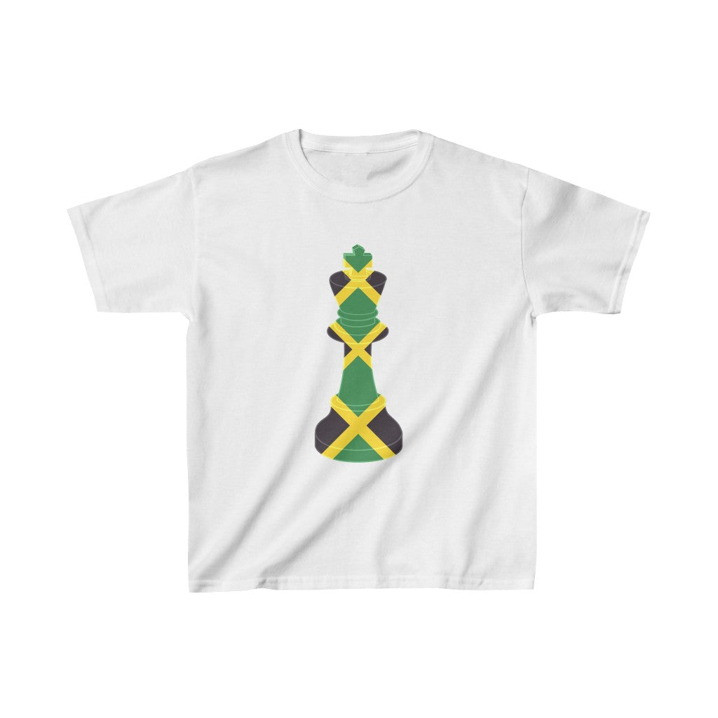 Kids Jamaica Flag King Chess Piece | Jamaican King T-Shirt | Unisex Tee Shirt