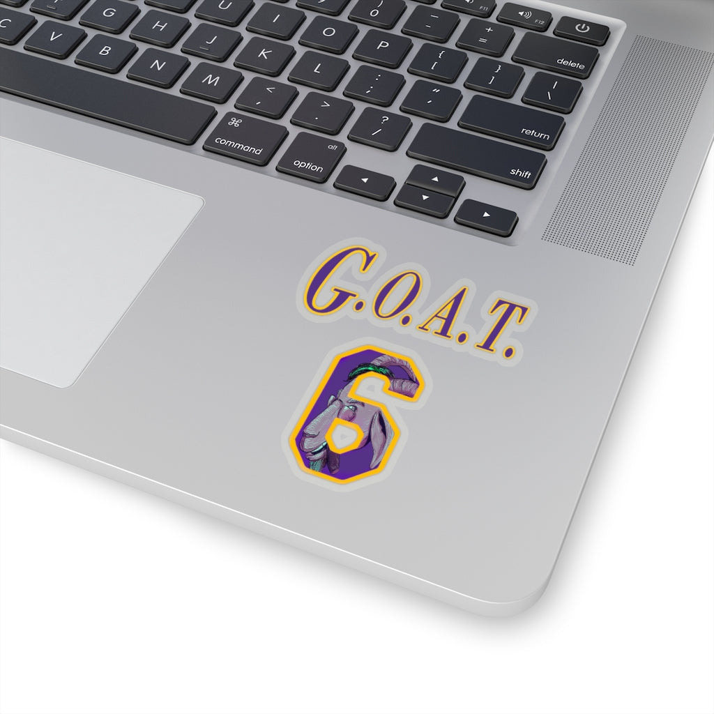 The G.O.A.T. 6 Sticker | Los Angeles Basketball Championship Accessory