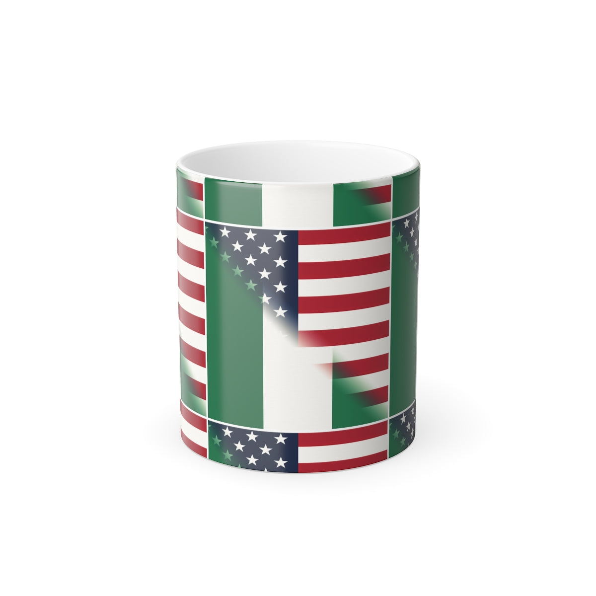 Nigerian American Flag Color Morphing Mug 11oz | Nigeria USA Cup