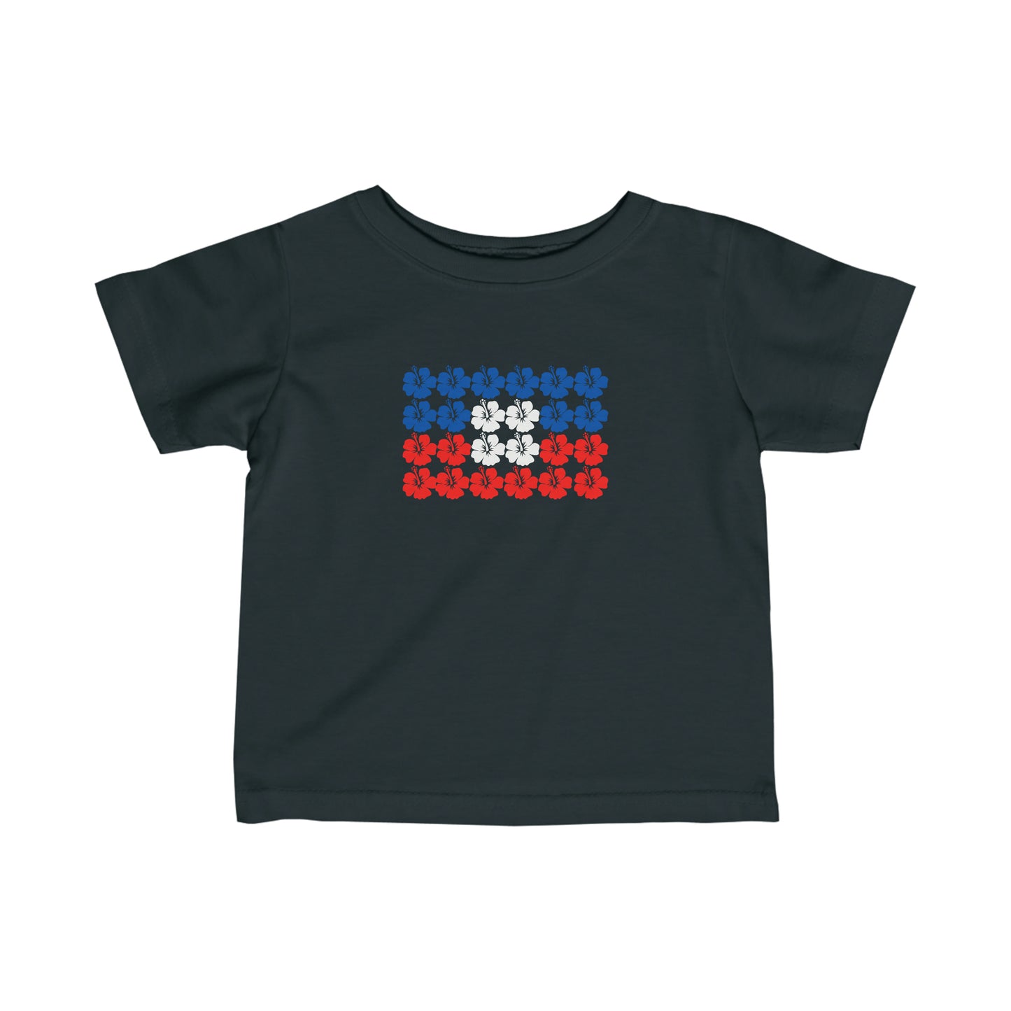 Infant Haitian Hibiscus Flag | Haiti Flower Toddler Tee Shirt