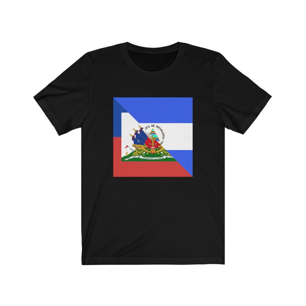 Haiti - Nicaragua Flag Tee | Half Haitian Nicaraguan Men Women Adult