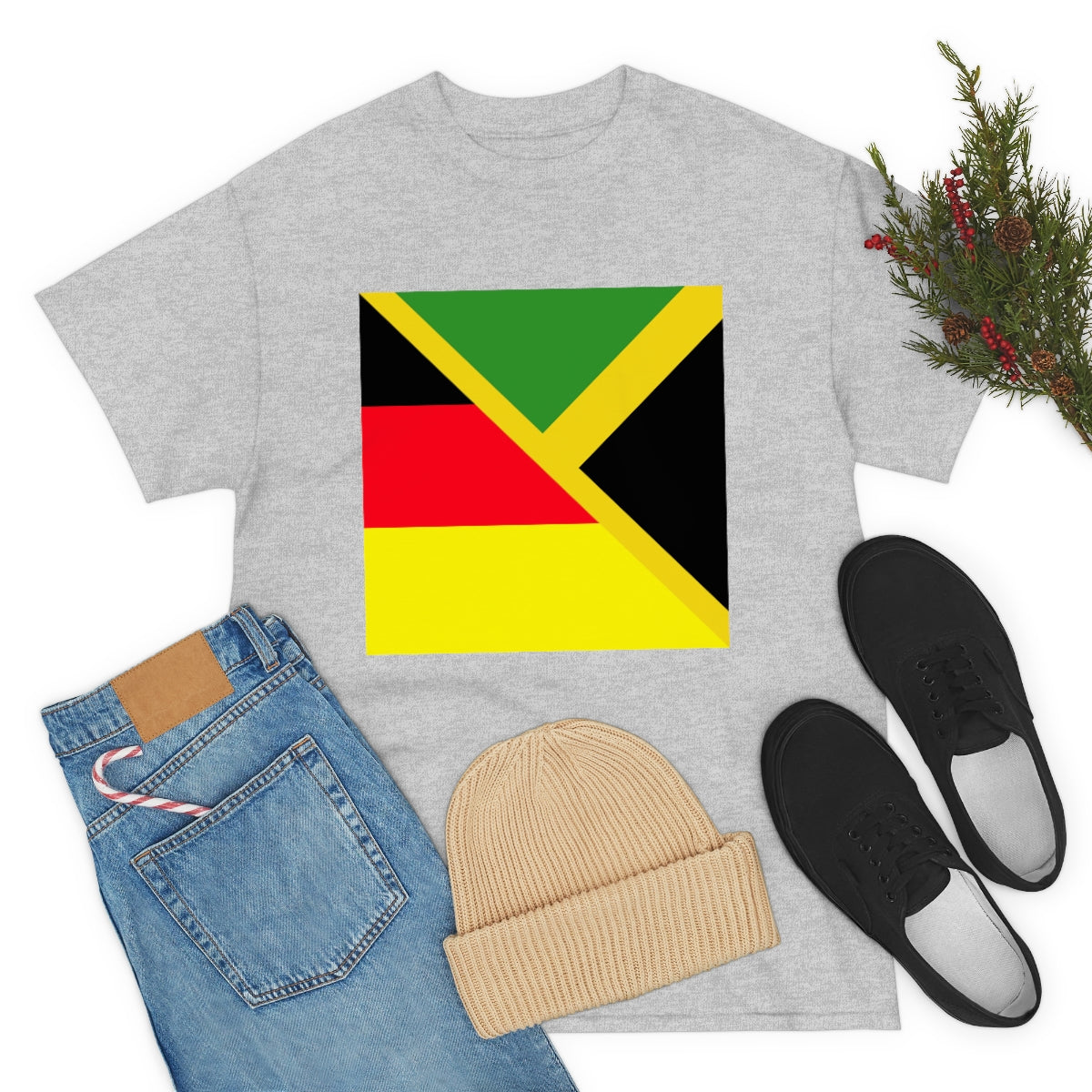 Jamaican German Flag Half Jamaica Germany T-Shirt | Unisex Tee Shirt