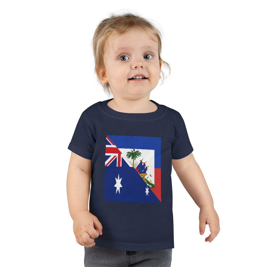 Toddler Australian Haitian Flag T-Shirt | Austrlia Haiti Boy Girl Shirt