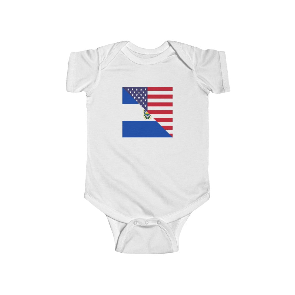 El Salvadorian American Flag Baby Bodysuit | Unisex El Salvador USA Newborn Boy Girl