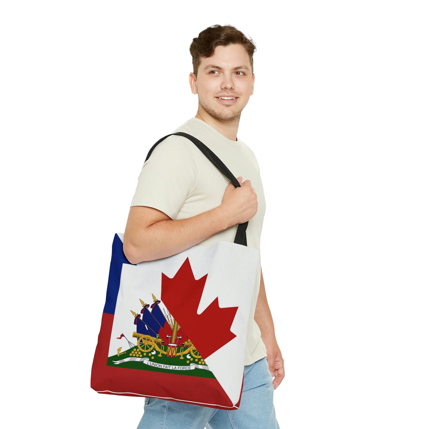 Haitian Canadian Flag | Half Haiti Canada Canadien Tote Bag | Shoulder Bag