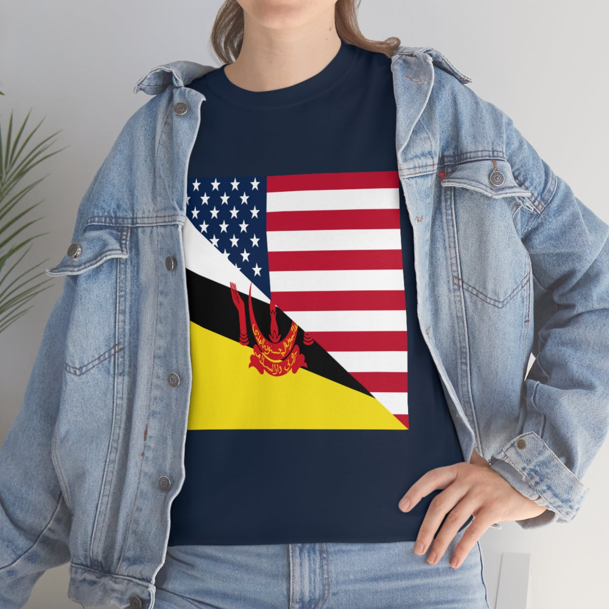 Brunei American Flag Half Bruneian USA T-Shirt | Unisex Tee Shirt