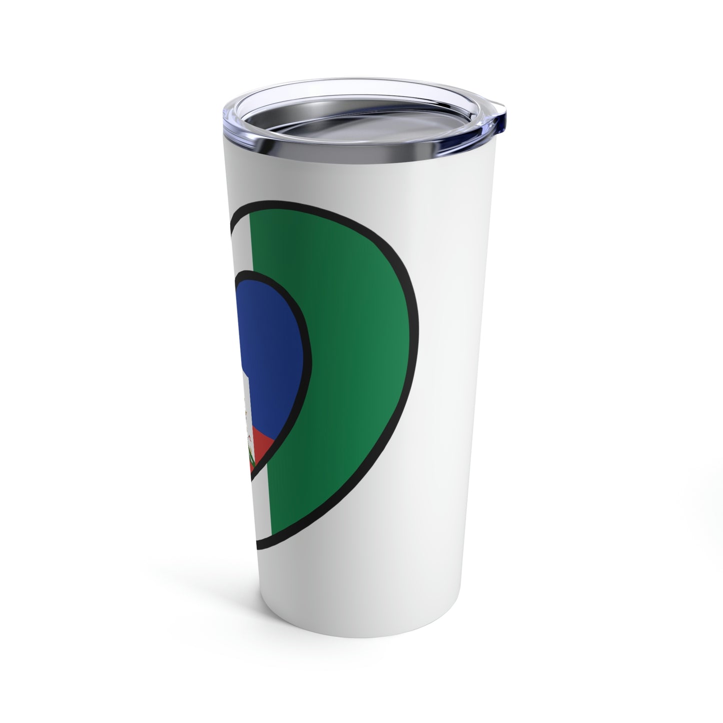 Nigerian Haitian Flag Heart Valentines Day Gift Nigeria Haiti  Tumbler 20oz