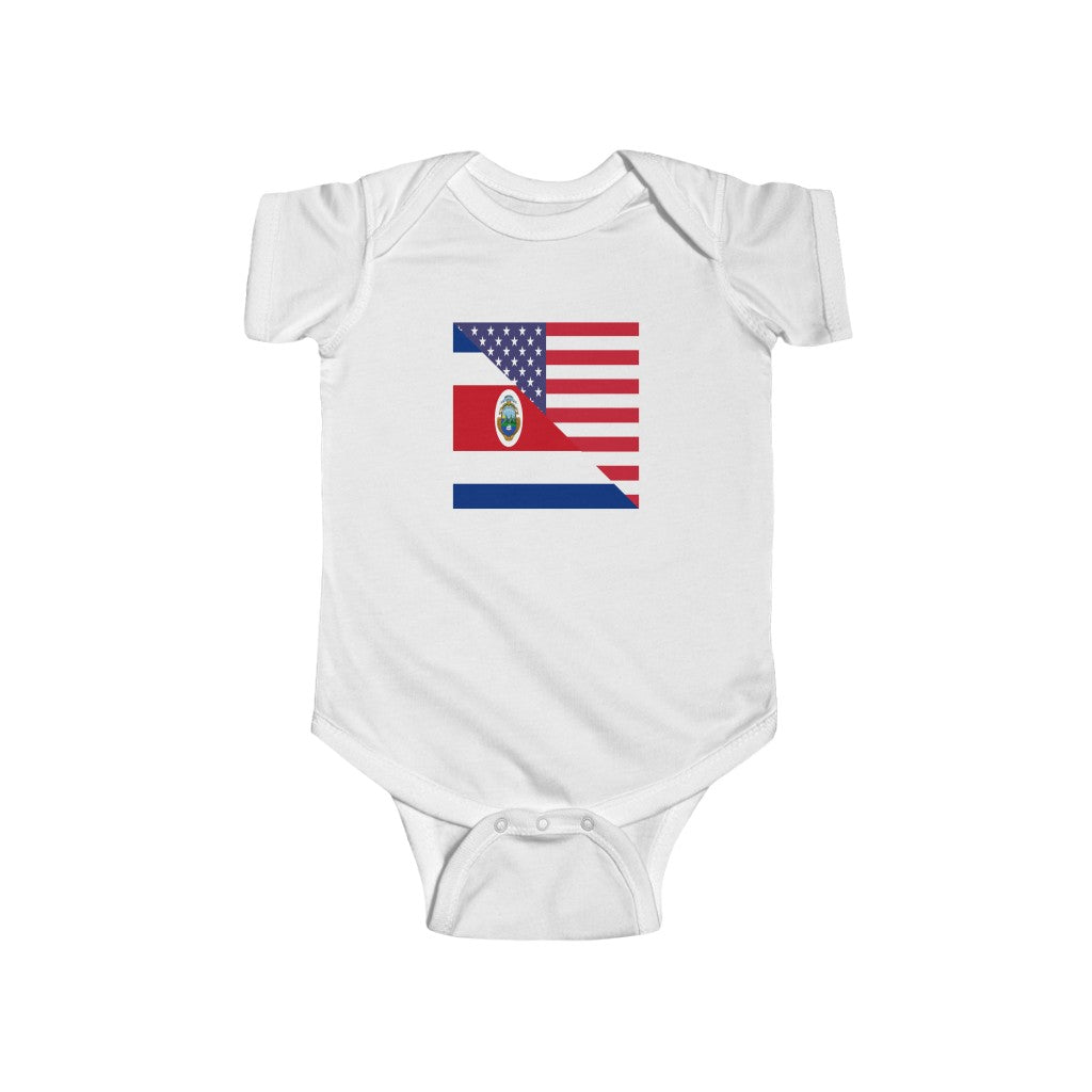 Costa Rica American Flag Baby Bodysuit | Unisex Rican USA Newborn Boy Girl