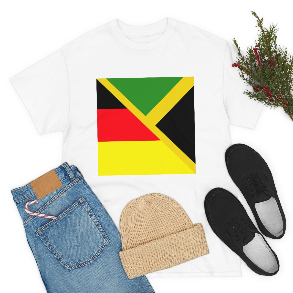 Jamaican German Flag Half Jamaica Germany T-Shirt | Unisex Tee Shirt