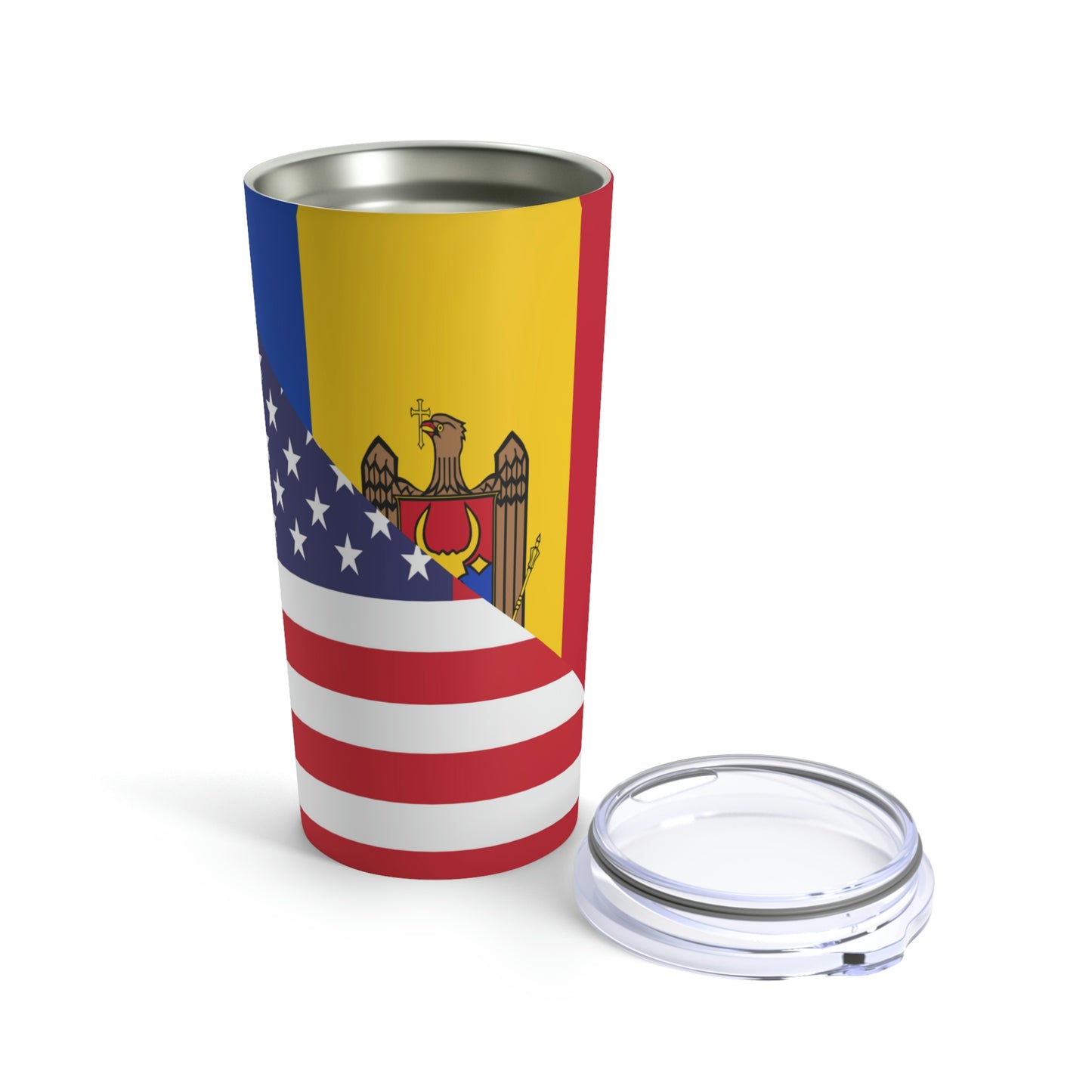 Moldova American Flag Half Moldovan USA Tumbler 20oz