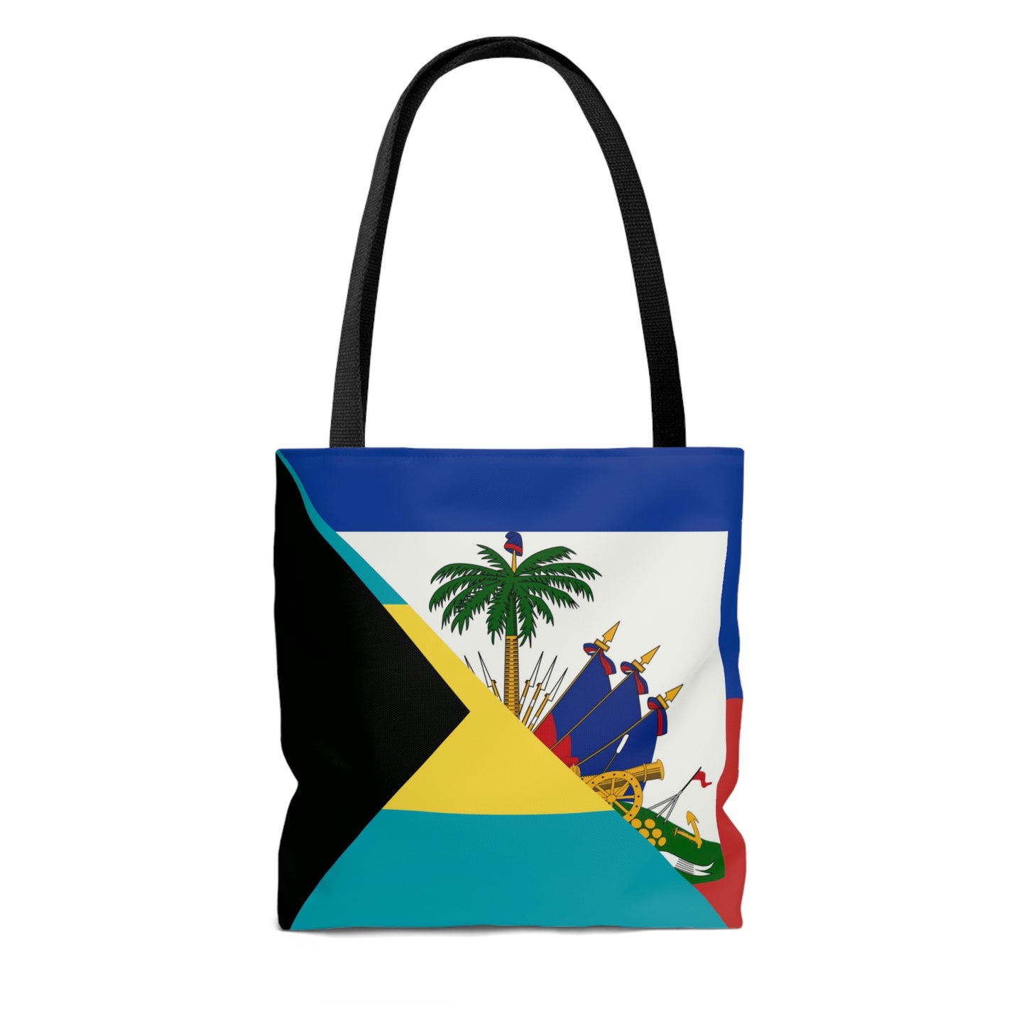 Haiti Bahamas Flag | Half Haitian Bahamian Flag Tote Bag | Shoulder Bag