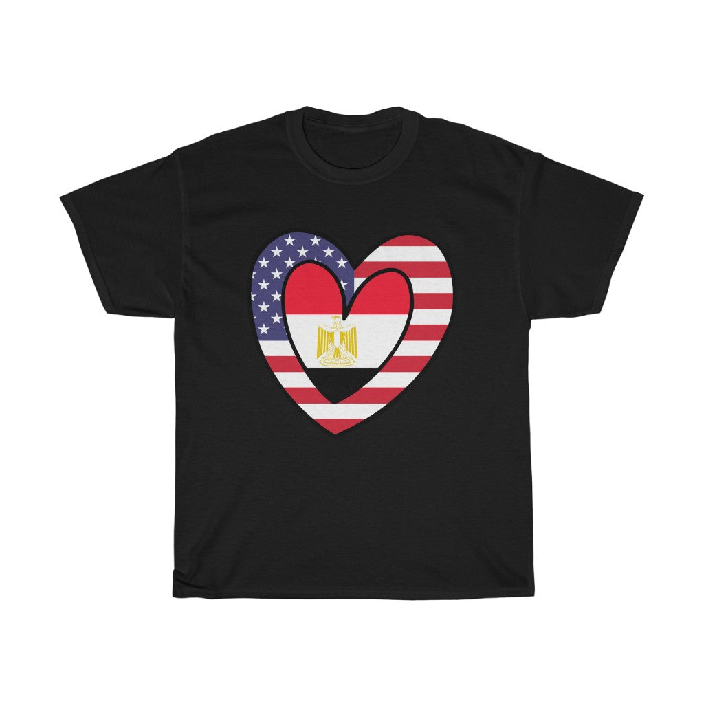 American Egypt Flag Inner Heart Tee | Unisex Egyptian USA Shirt