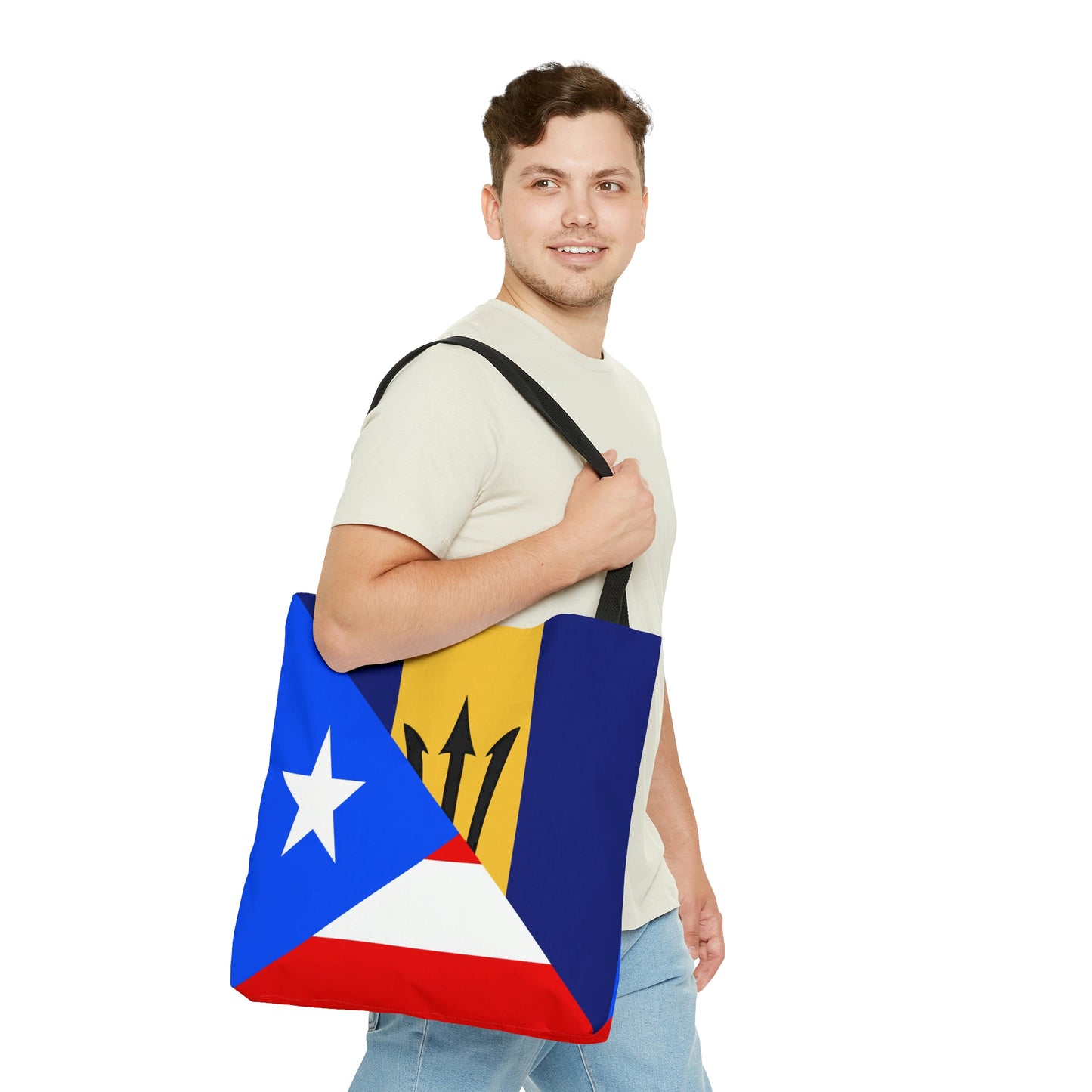 Bajan Puerto Rican Flag Puerto Rico Barbados Tote Bag | Shoulder Bag