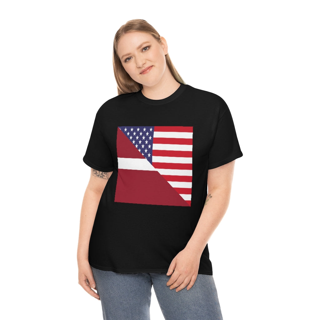 Latvian American Flag Tshirt | Unisex Latvia USA Men Women Shirt