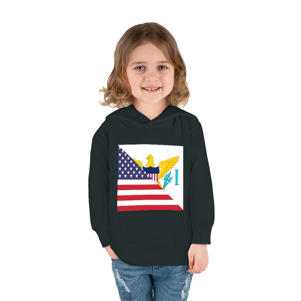 Virgin Islands American Flag Toddler Flag Pullover Fleece Hoodie