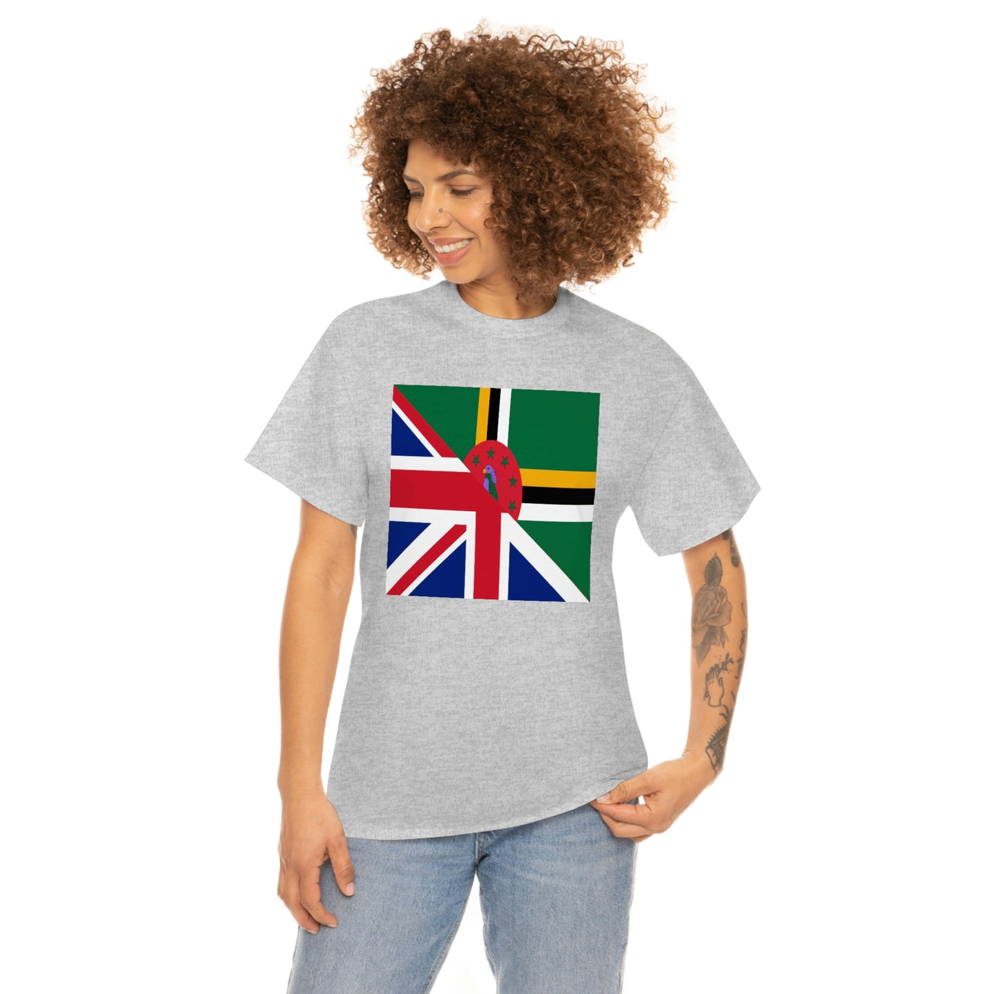 UK Union Jack Dominica Flag Half Dominican United Kingdom T-Shirt | Unisex Tee Shirt