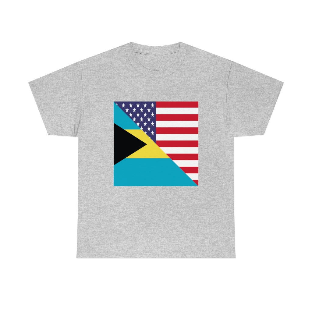 Bahamian American Flag Tee Shirt | Bahamas USA Tshirt