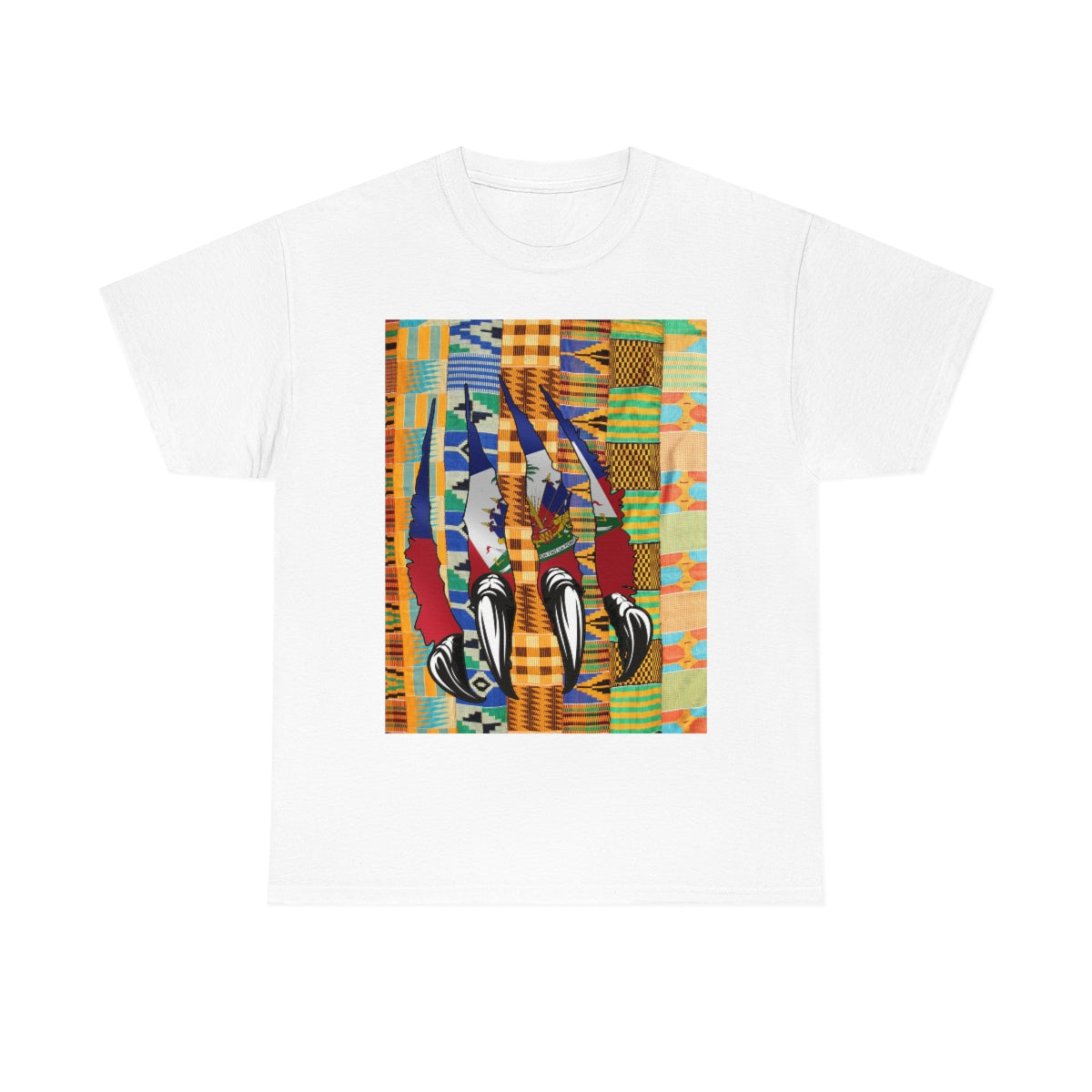 Haitian Panther Tee Shirt | Haiti Flag Kente T-Shirt