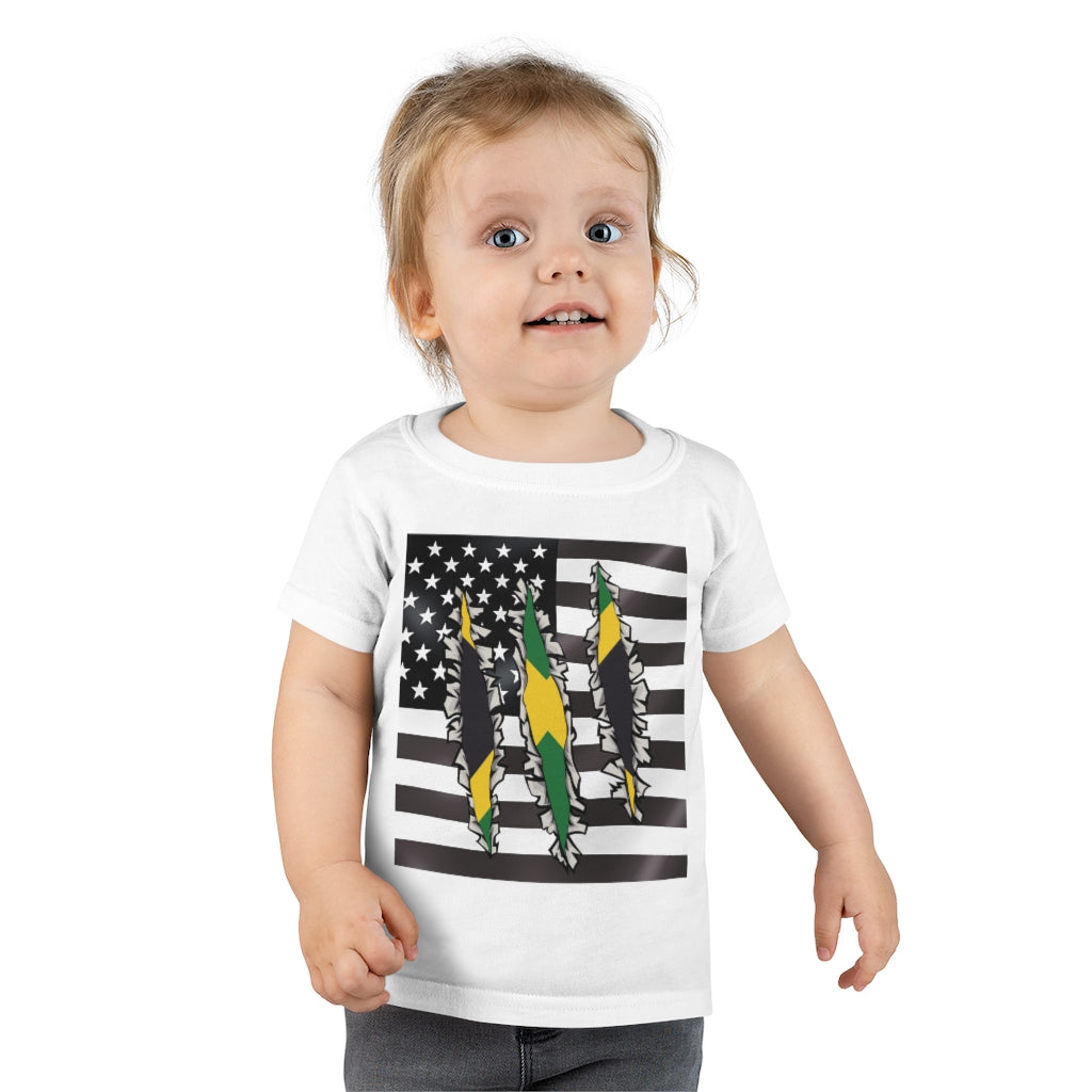 Toddler Jamaican American Flag T-Shirt | Jamaica USA Boy Girl Clothes