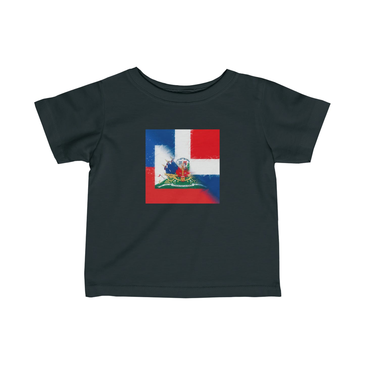 Infant Haiti Dominican Republic Flag | Hispaniola DR Half Haitian Dominican Flag Toddler Tee Shirt