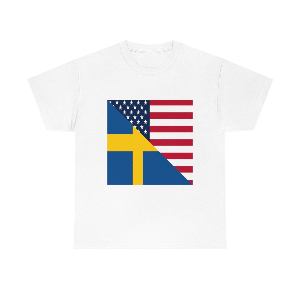 Swedish American Flag Tee Shirt | Unisex Sweden USA Tshirt