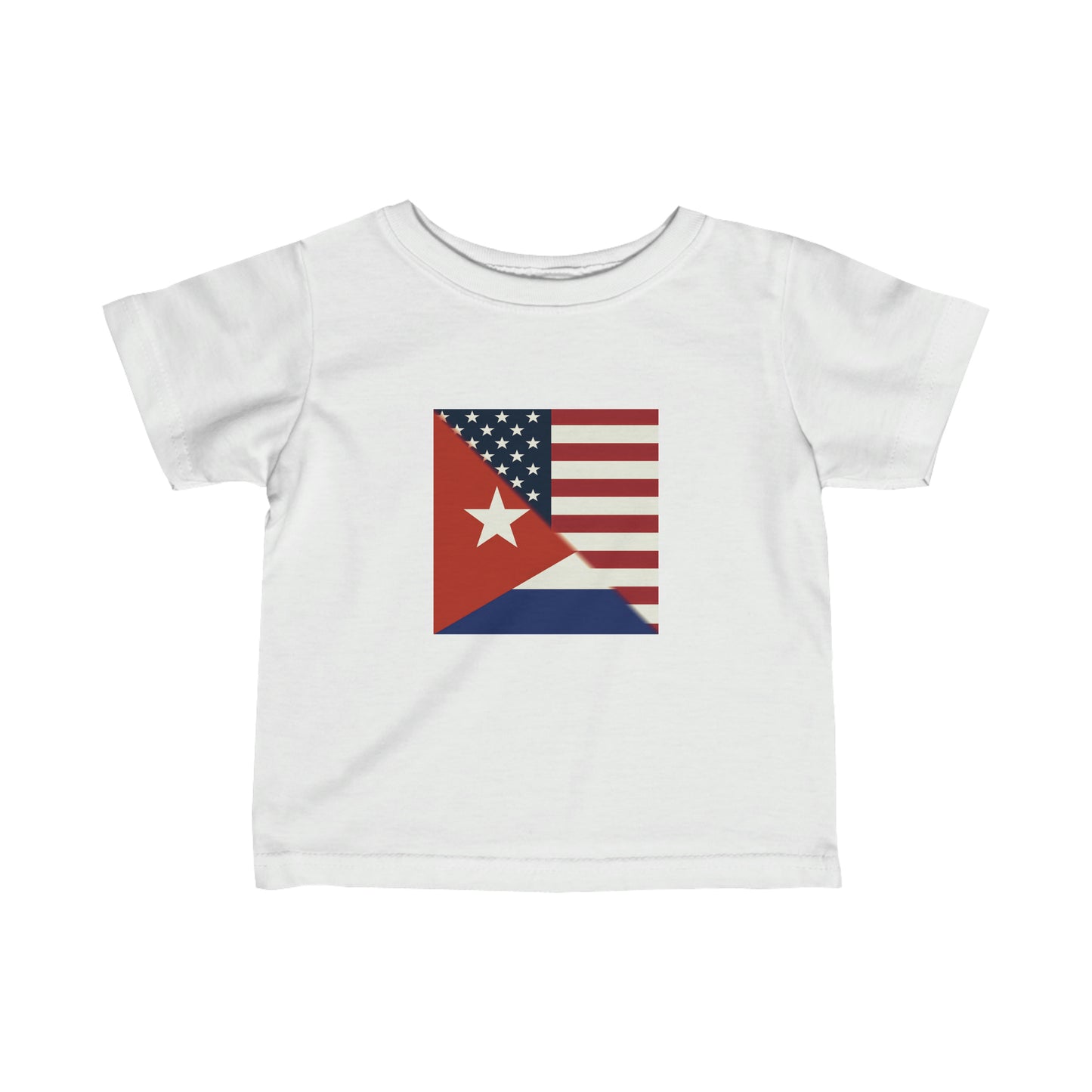 Infant Cuba America Flag | USA Cuban Flag Toddler Tee Shirt