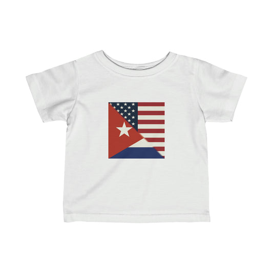 Infant Cuba America Flag | USA Cuban Flag Toddler Tee Shirt