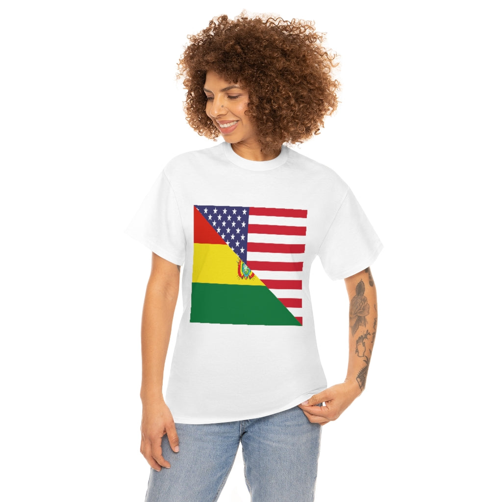 Bolivia American Flag Tee Shirt | Bolivian USA Tshirt