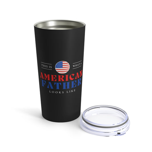 American Father Looks Like USA Flag Fathers Day Tumbler 20oz Beverage Container