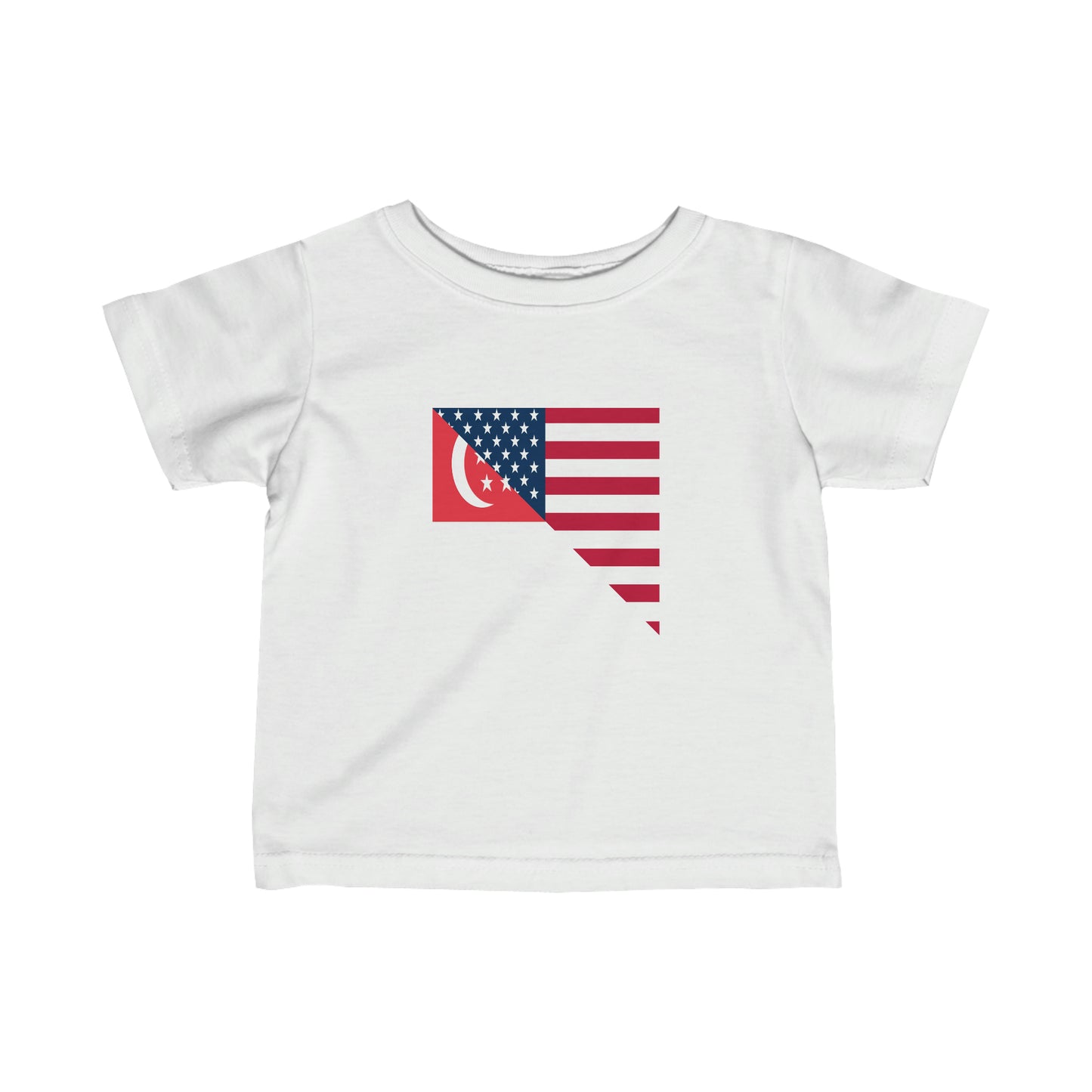 Infant Singapore American Flag Half Singaporean USA Toddler Tee Shirt