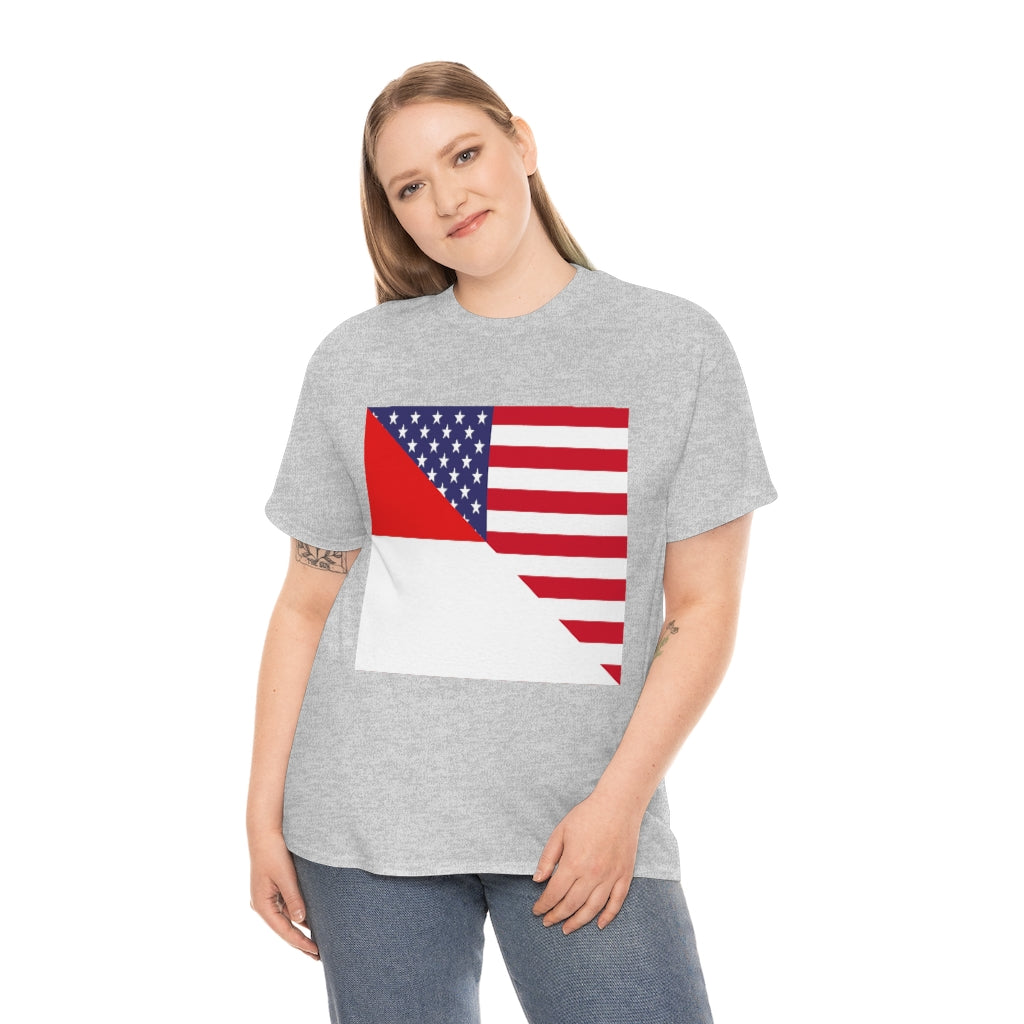 Indonesian American Flag Tee Shirt | Unisex Indonesia USA Tshirt