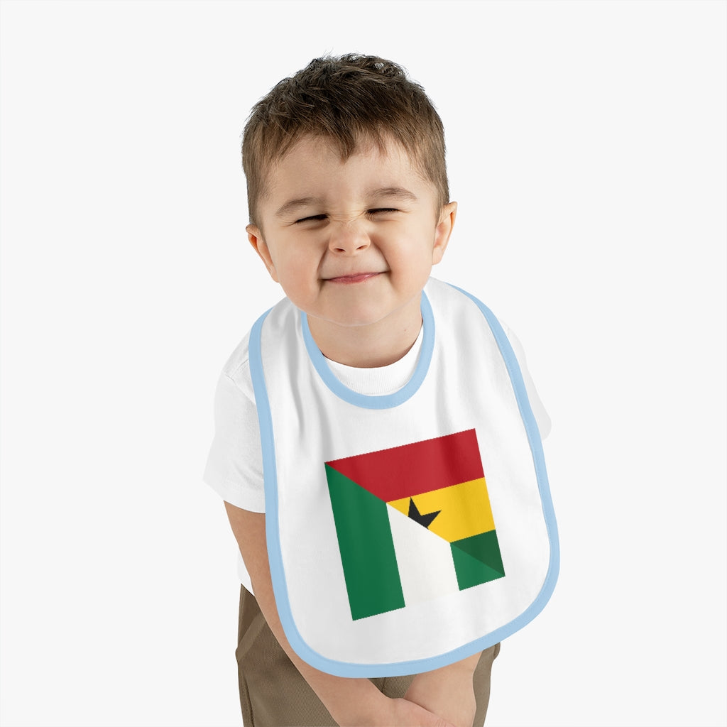 Nigerian Ghanaian Flag Baby Bib | Nigeria Ghana Newborn