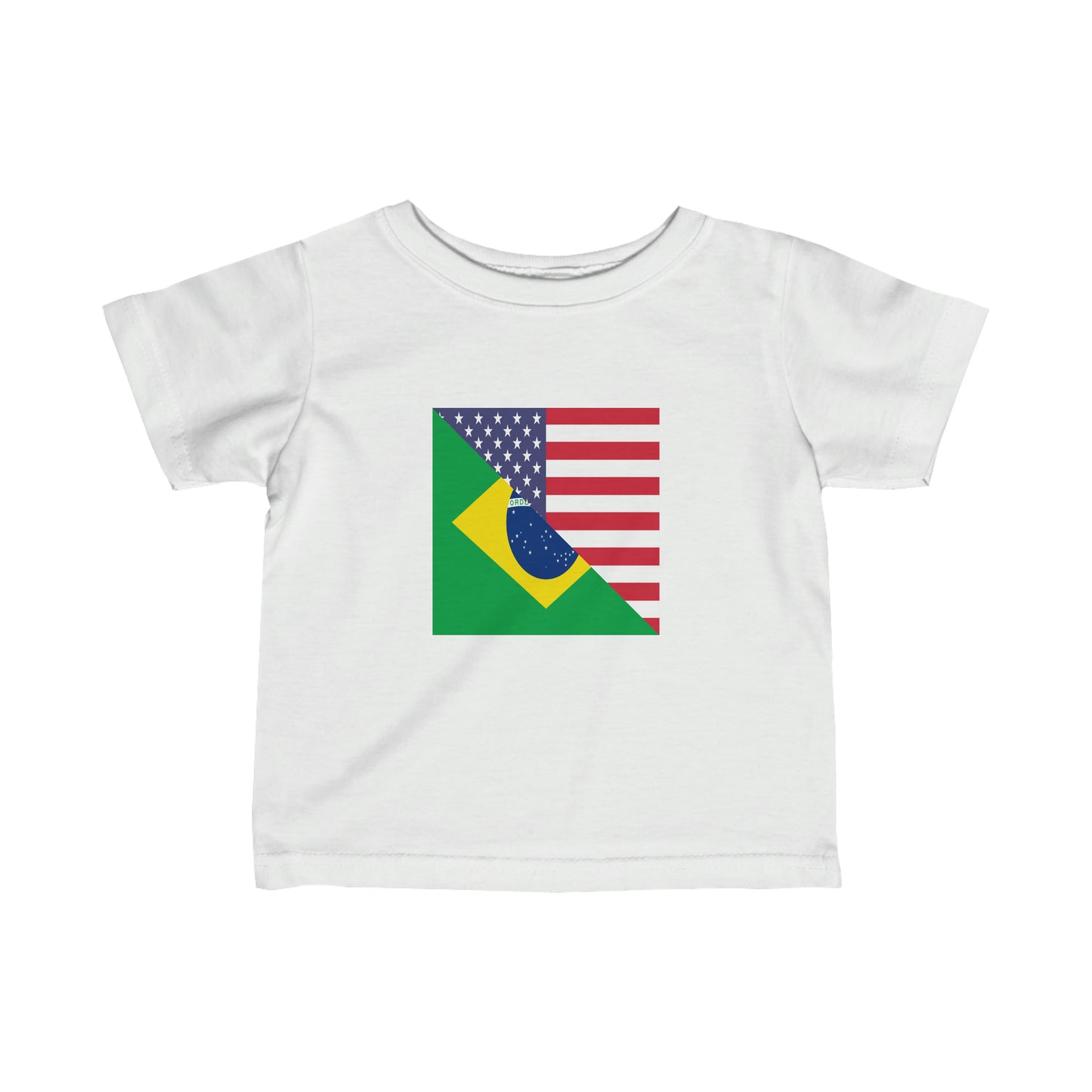 Infant Brazilian American Flag Half Brazil USA Brasil Toddler Tee Shirt