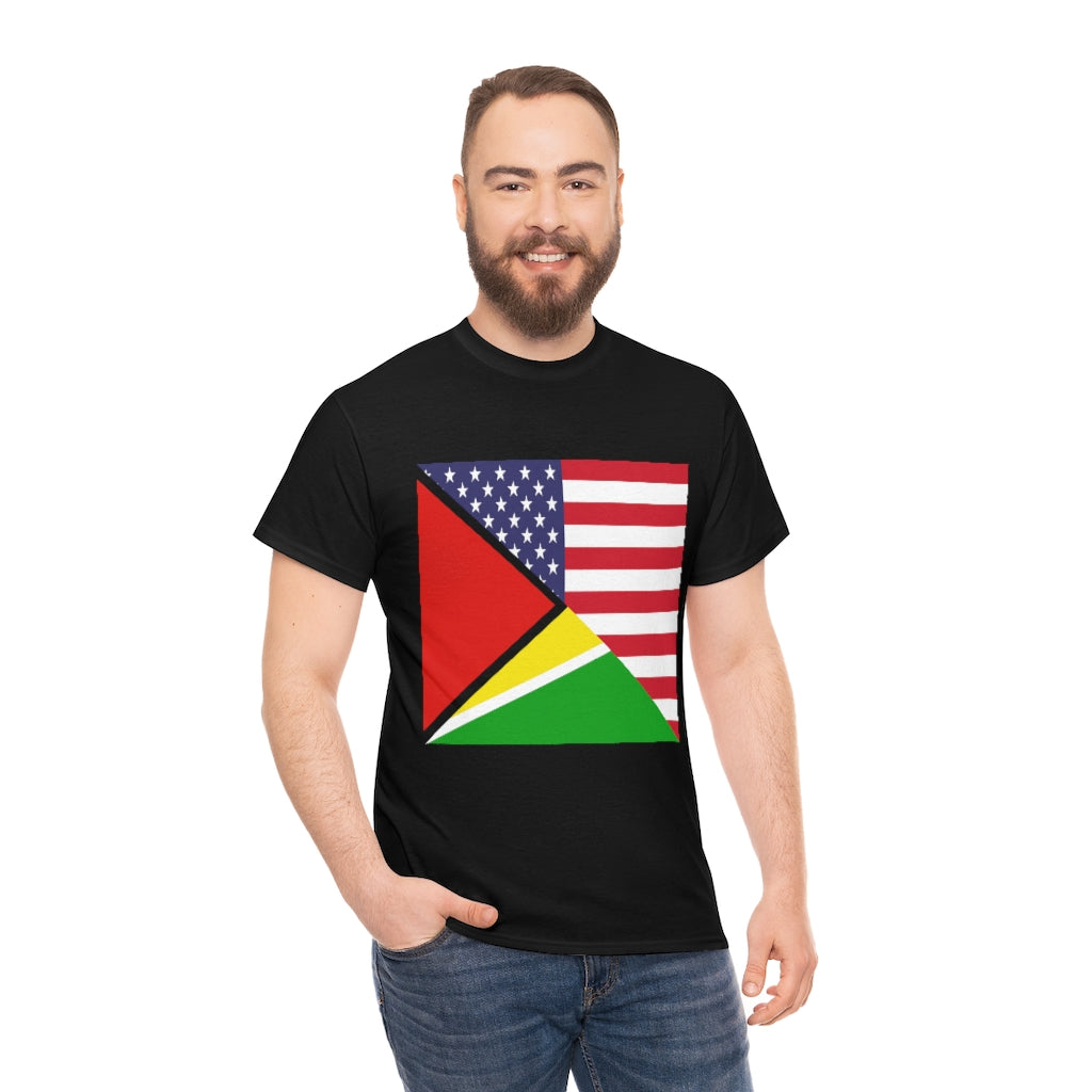 Guyanese American Flag Tee Shirt | Unisex Guyana USA Tshirt