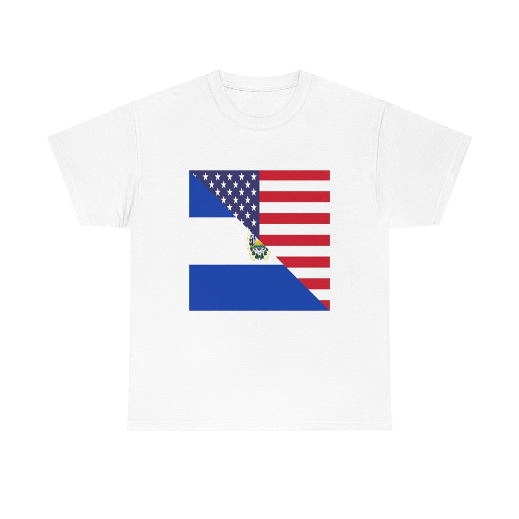 El Salvadorian American Flag Tee Shirt | Unisex El Salvador USA Tshirt