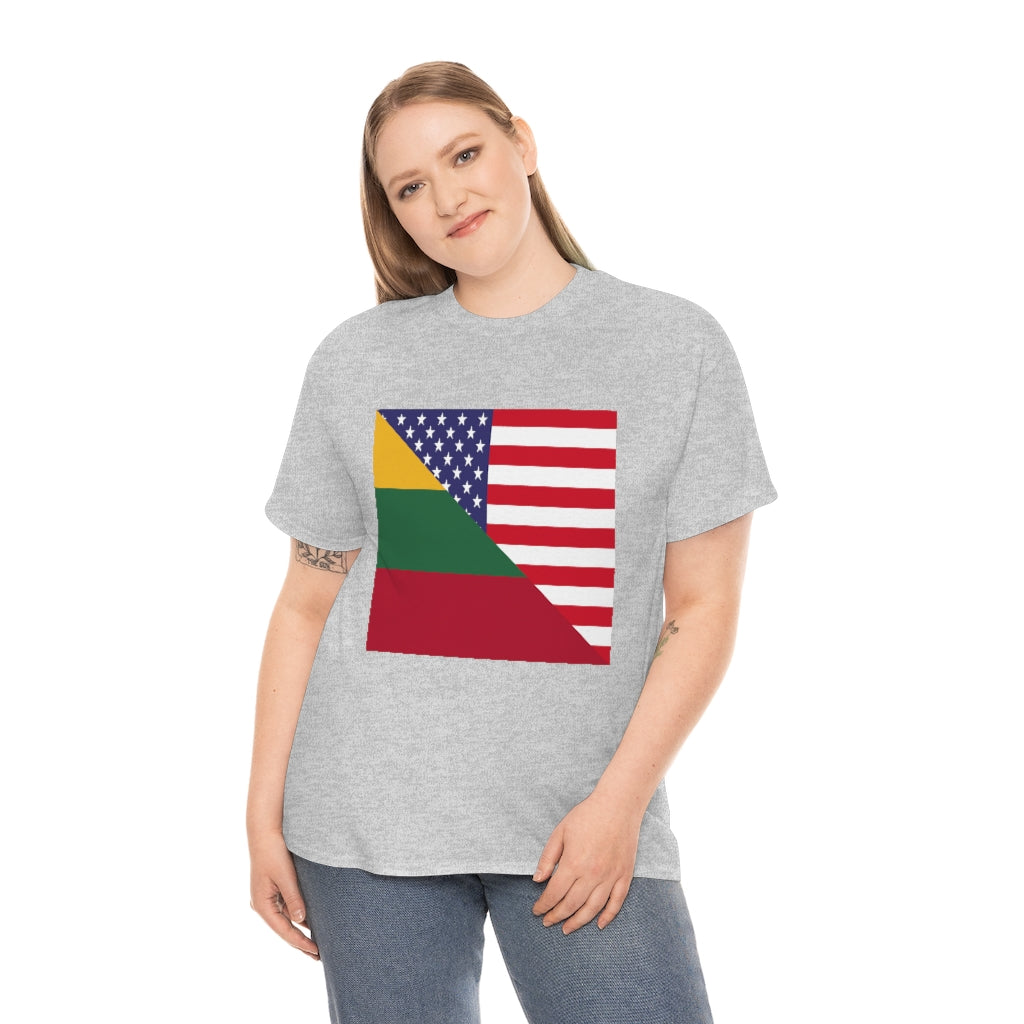 Lithuanian American Flag Unisex Tee Shirt | Lithuania Tshirt