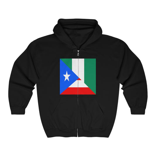 Nigerian Puerto Rican Flag Nigeria PR Zip Hoodie | Hooded Sweatshirt