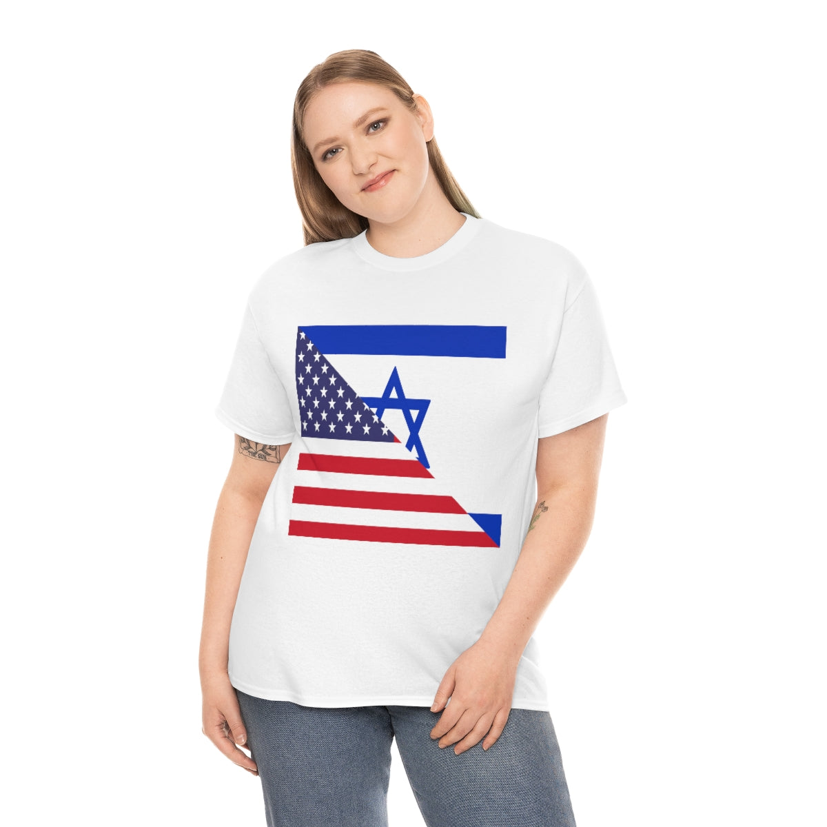 Israel American Flag Half Israeli USA T-Shirt | Unisex Tee Shirt