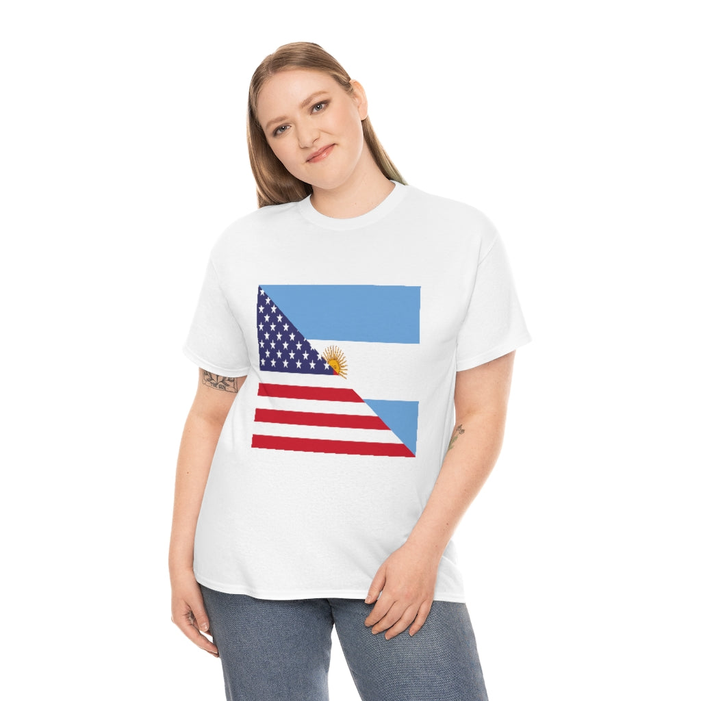 Argentina American Flag Tee Shirt | Argentinian USA Tshirt